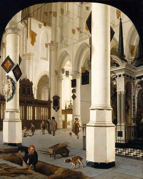 The Interior of The Nieuwe Kerk In Delft with the Tomb of William the Silent 1665 - view 1