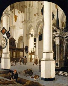 The Interior of The Nieuwe Kerk In Delft with the Tomb of William the Silent 1665