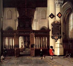 Interior of the Nieuwe Kerk, Delft, with the Memorial Tablet of Adriaen Teding v