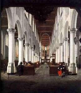 Interior of the Nieuwe Kerk, Delft, from beneath the Organ Loft at the Western E
