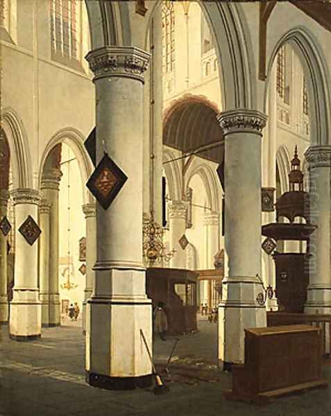 Interior of the Oude Kerk Delft 1660 - view 1