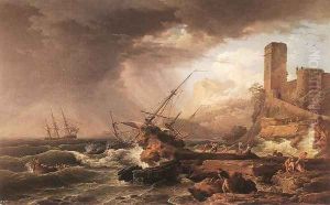 Storm with a Shipwreck 1754 by Claude-joseph Vernet