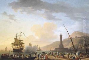 A Seaport at Sunset, 1749 by Claude-joseph Vernet