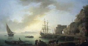 Mediterranean Port at Dawn c. 1750 by Claude-joseph Vernet