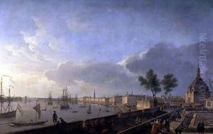 Second view of the port of Bordeaux taken from the Chateau Trompette, 1759 by Claude-joseph Vernet