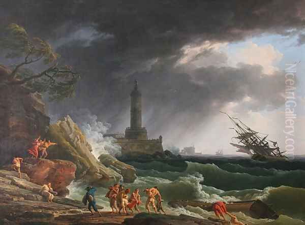 A Storm on a Mediterranean Coast - view 1