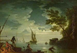 Seascape, Moonlight, 1772 by Claude-joseph Vernet