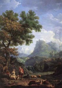 Shepherd in the Alps by Claude-joseph Vernet