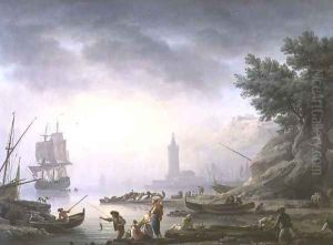 Seaport at Dawn, 1751 by Claude-joseph Vernet