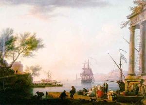 Sea Port, Sunrise, 1757 by Claude-joseph Vernet