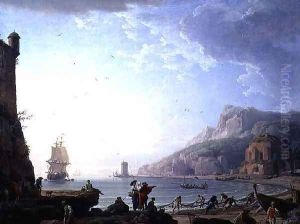 Morning scene in a bay, 1752 by Claude-joseph Vernet