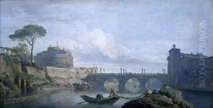 View of the Bridge and Chateau of St. Angelo, Rome, c.1748 by Claude-joseph Vernet