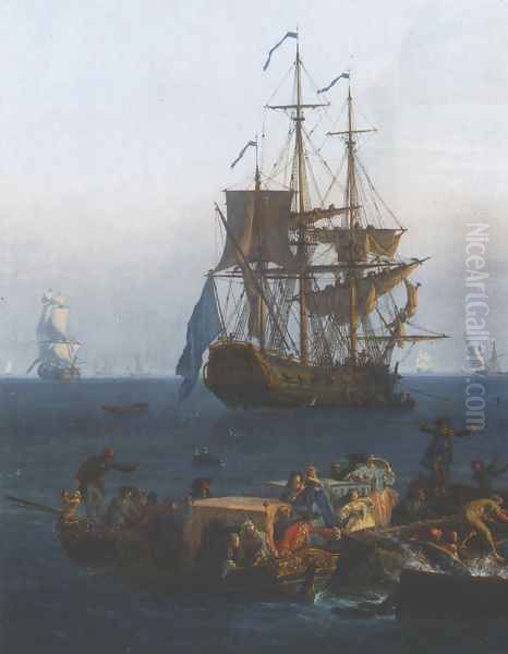 Vue du golfe de Bandol: la pêche au thon [detail #1] (View of the Gulf of Bandol: Fishing for Tuna) - view 1