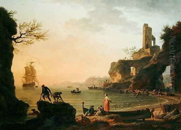 Sunset, Fishermen Pulling in Their Nets, 1760 - view 1