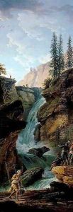 Landscape with a waterfall by Claude-joseph Vernet