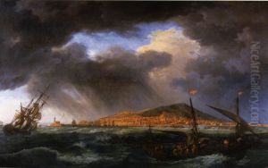 Harbour View from Cette by Claude-joseph Vernet