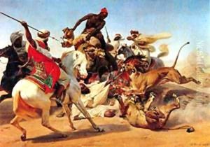 The Lion Hunt by Claude-joseph Vernet