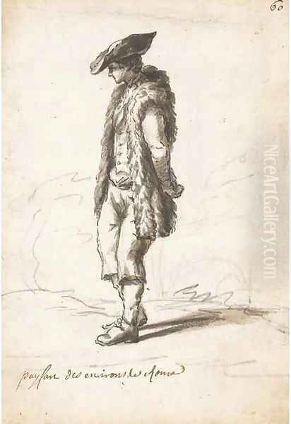 A peasant wearing a sheepskin coat - view 1