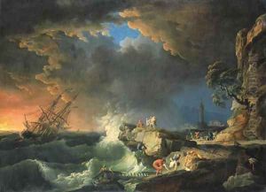 Le Vaisseau submerge by Claude-joseph Vernet