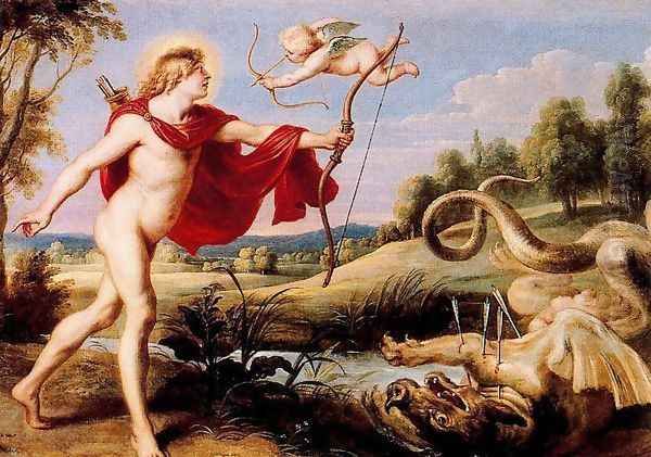 Apollo and the python snake by Cornelis De Vos