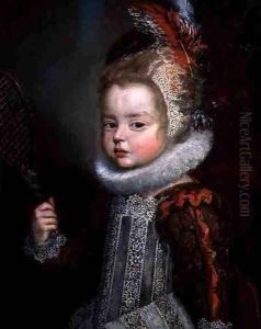 A Portrait of a Child Holding a Racket