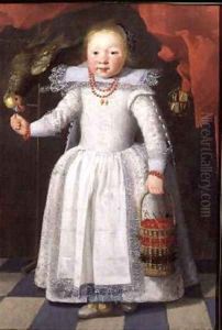 Little girl with a parrot, 1625 by Cornelis De Vos