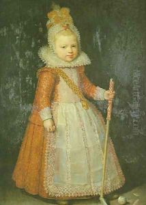 Portrait of a young boy holding a cane by Cornelis De Vos