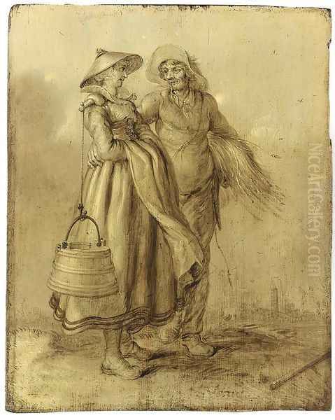 An Amorous Peasant Couple Conversing 1631 - view 1