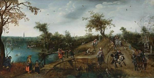 Prince Maurits and Frederik Hendrik of Nassau riding in a horsedrawn carriage, 1616 - view 1