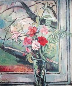 Bouquet of Flowers in Front of a Window, 1930 by Suzanne Valadon