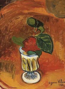 Rose dans un vase by Suzanne Valadon