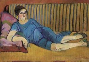 Femme allongee sur un canape by Suzanne Valadon