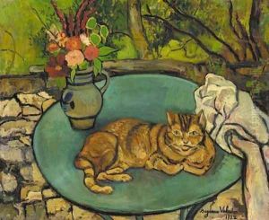 Raminou et pichet d'oeillets by Suzanne Valadon