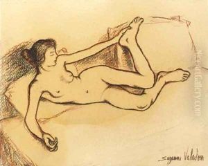 Femme allongee sur un lit by Suzanne Valadon