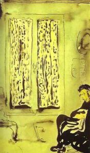 Figure in front of a Window with Drawn Curtains (Figure aupres d'une fenetre a rideaux fermes) 1891 by Jean-Edouard Vuillard