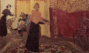 Three Women in an Interior with Rose Wallpaper, 1895 by Jean-Edouard Vuillard