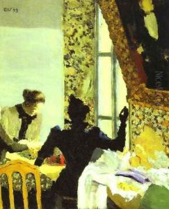 Lenght of Thread or Interior with Sewing Women (L'Aiguillée ou Interieur aux couturieres) 1893 by Jean-Edouard Vuillard