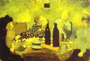 The Family After the Meal or The Green Diner (La Famille apres le repas ou Le Diner vert) 1891 by Jean-Edouard Vuillard