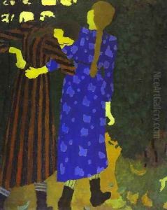Girls Walking (Fillettes se promenant) c. 1891-92 by Jean-Edouard Vuillard