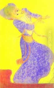 Biahna Duhamel in 'Miss Helyett'. c. 1891 by Jean-Edouard Vuillard