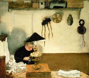 Madame Vuillard Sewing by Jean-Edouard Vuillard