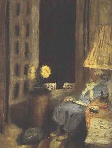 Femme lisant, le soir