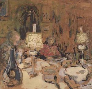 The Dinner with Two Lamps, rue de Calais, 1913 by Jean-Edouard Vuillard