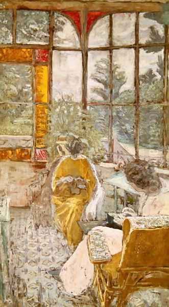 Two Women Embroidering on a Veranda, 1913 - view 1