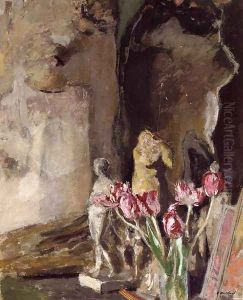 Tulips and Statuettes by Jean-Edouard Vuillard