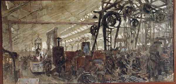 Interior of a Munitions Factory: The Forge, 1916-17 - view 1