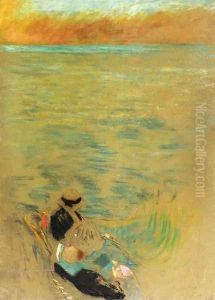 Sea at Sunset, Women on the Shore by Jean-Edouard Vuillard