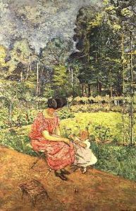 Woman and Child in a Garden (2)