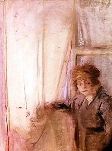 Woman Leaning by a Window by Jean-Edouard Vuillard
