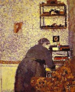 Old Woman in Interior-La vielle femme dans un intérieur. c. 1893 by Jean-Edouard Vuillard